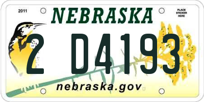 NE license plate 2D4193