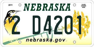 NE license plate 2D4201