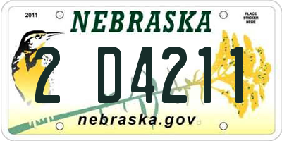 NE license plate 2D4211