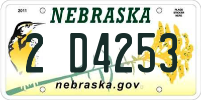 NE license plate 2D4253