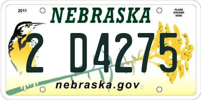 NE license plate 2D4275
