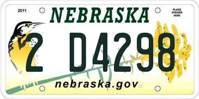 NE license plate 2D4298