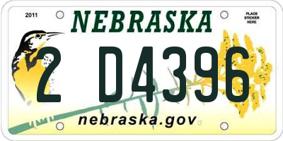 NE license plate 2D4396