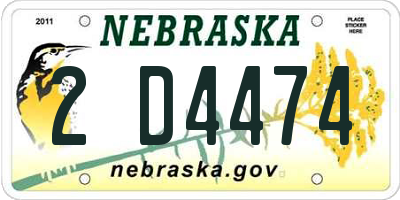 NE license plate 2D4474