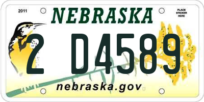 NE license plate 2D4589