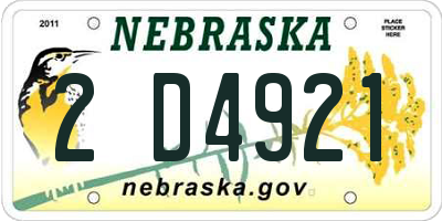 NE license plate 2D4921