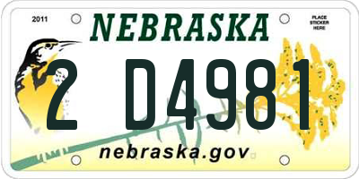 NE license plate 2D4981