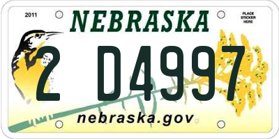 NE license plate 2D4997