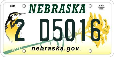NE license plate 2D5016