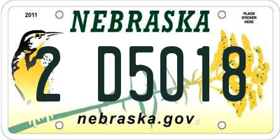NE license plate 2D5018