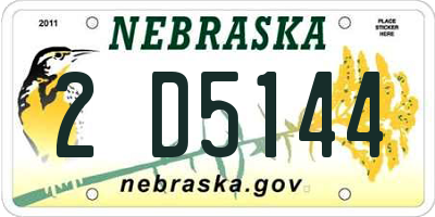 NE license plate 2D5144