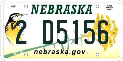 NE license plate 2D5156