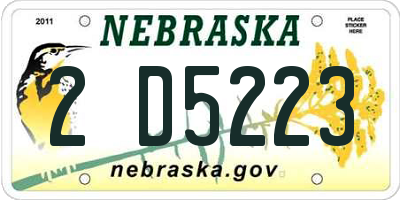 NE license plate 2D5223