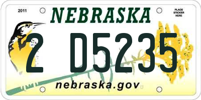 NE license plate 2D5235