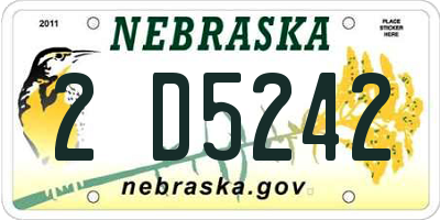 NE license plate 2D5242