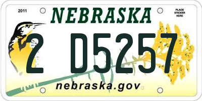 NE license plate 2D5257