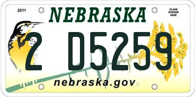 NE license plate 2D5259