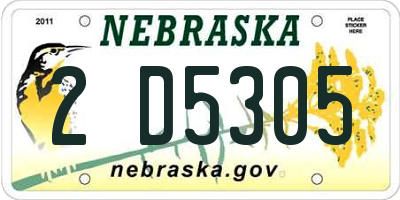 NE license plate 2D5305