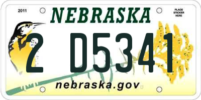 NE license plate 2D5341