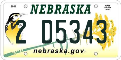 NE license plate 2D5343