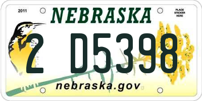 NE license plate 2D5398