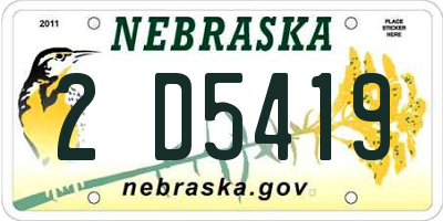 NE license plate 2D5419