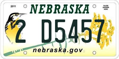NE license plate 2D5457