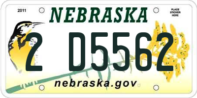 NE license plate 2D5562