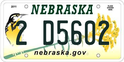 NE license plate 2D5602