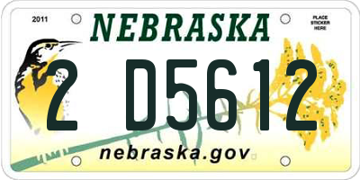 NE license plate 2D5612