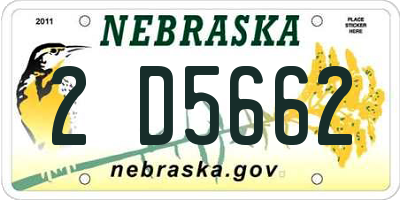 NE license plate 2D5662