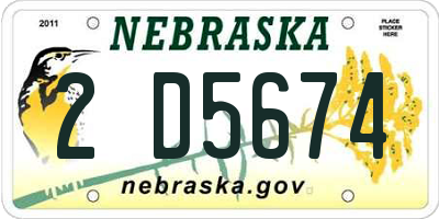 NE license plate 2D5674