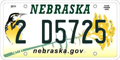 NE license plate 2D5725