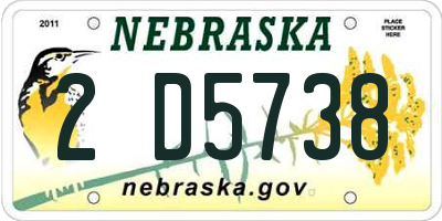 NE license plate 2D5738