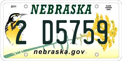 NE license plate 2D5759