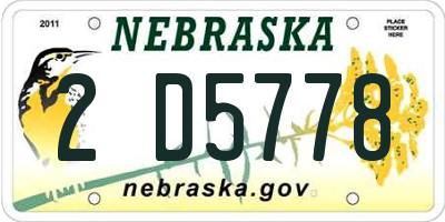 NE license plate 2D5778