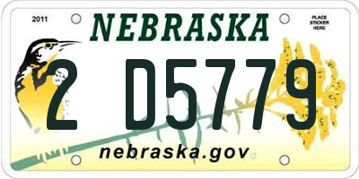NE license plate 2D5779