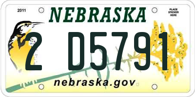 NE license plate 2D5791