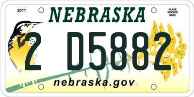 NE license plate 2D5882