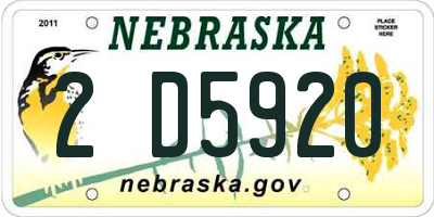 NE license plate 2D5920