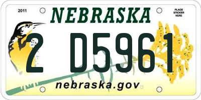 NE license plate 2D5961