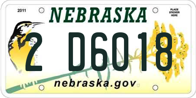 NE license plate 2D6018