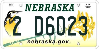 NE license plate 2D6023