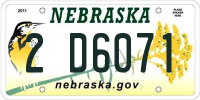 NE license plate 2D6071