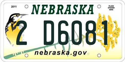 NE license plate 2D6081