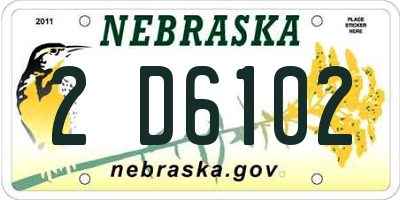 NE license plate 2D6102