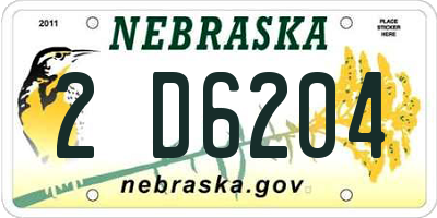 NE license plate 2D6204