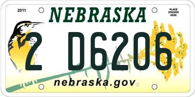NE license plate 2D6206