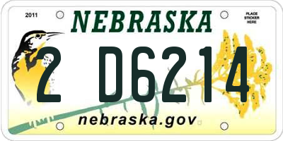 NE license plate 2D6214