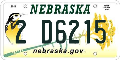 NE license plate 2D6215